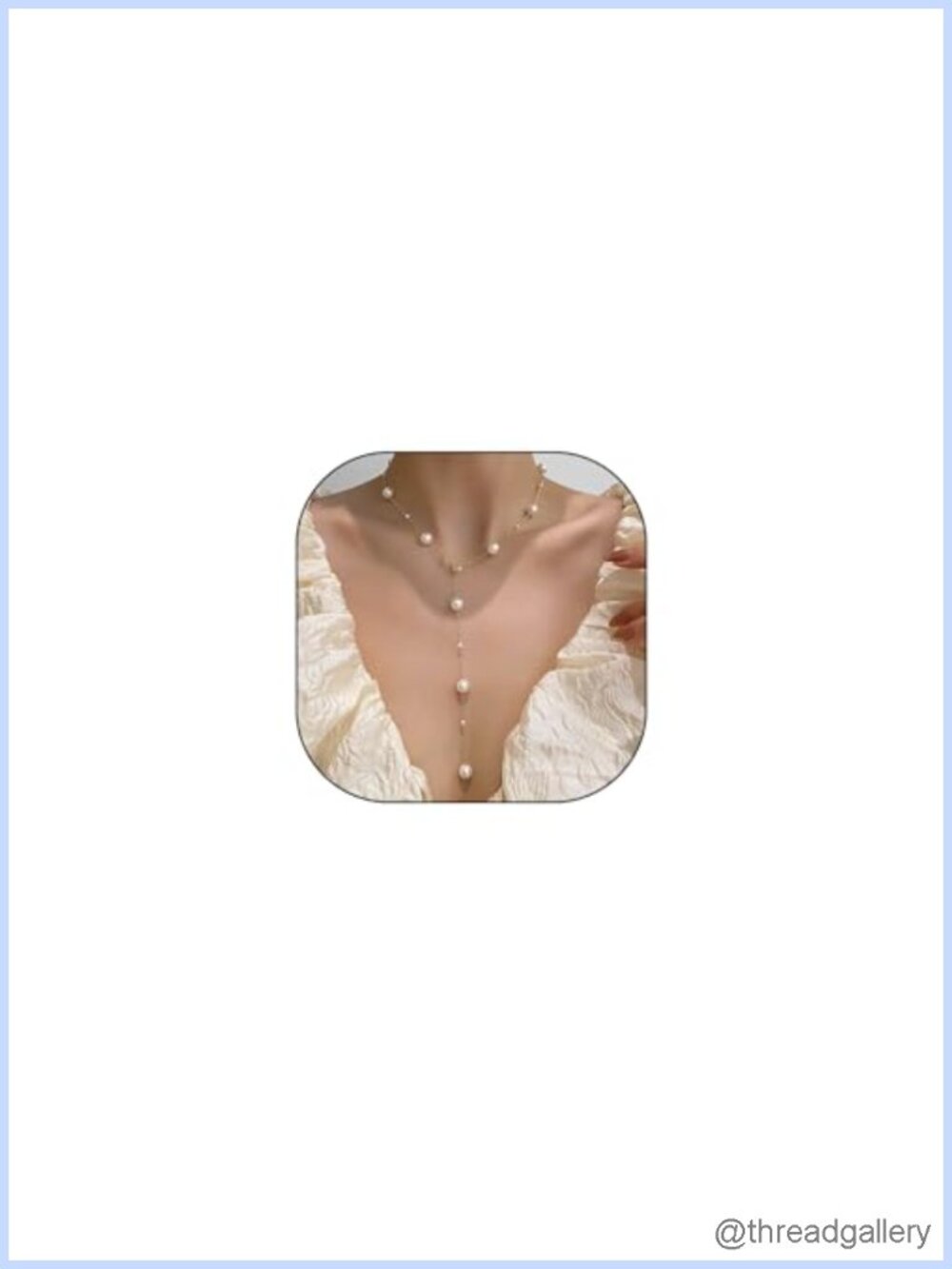 14k Gold Plated Pearl Y Necklace Beaded Chain Choker